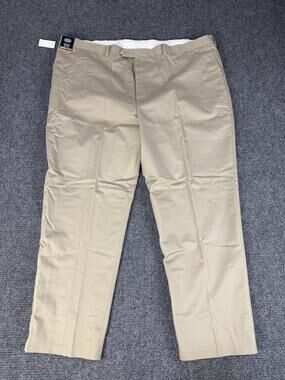 Roundtree & Yorke Pants Mens 52x32 Khaki Travel Smart Classic Fit